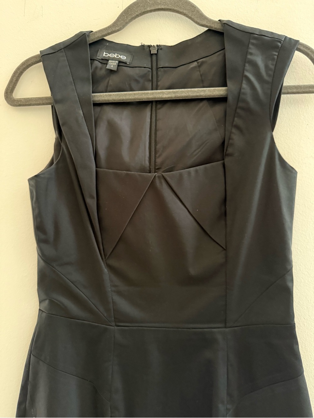 Bebe Black Sexy Sheath Dress Size 4 Cocktail Party Little Black Dress - Picture 3 of 5